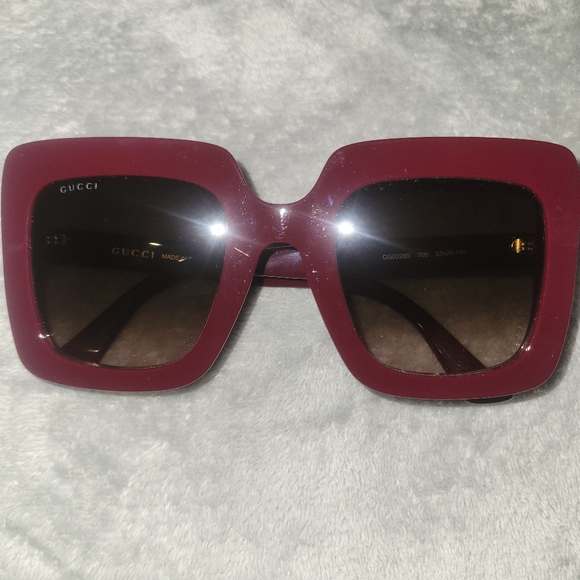 Gucci Authentic Oversized GG0328S Burgundy Sunglasses - Picture 5 of 10